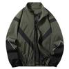 Mens Stand Collar Lightweight Windbreaker Jacket Fall 2026 Casual Sporty Outerwear Loose Fit Reflective Trim