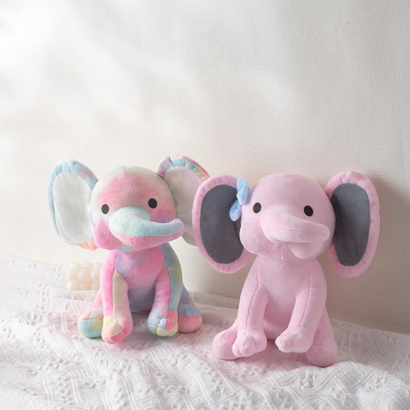 Peluche Morbido Elefante 25cm/9.84in - Giocattolo di Peluche Carino Soffice Colorato (Più colori: Rosa/Blu/Viola/Arcobaleno) - Partire