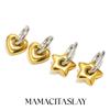Mamacitaslay Mixed Color Star Heart Charm Hoop Earrings 316L Stainless Steel Waterproof Jewelry For Women Party Everyday Wear