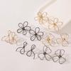 Neue übertriebene große Blume Hohl Metalllinie Ohrstecker für Damen Temperament Trend Umwickelt Vintage Blütenblatt Schmuckzubehör