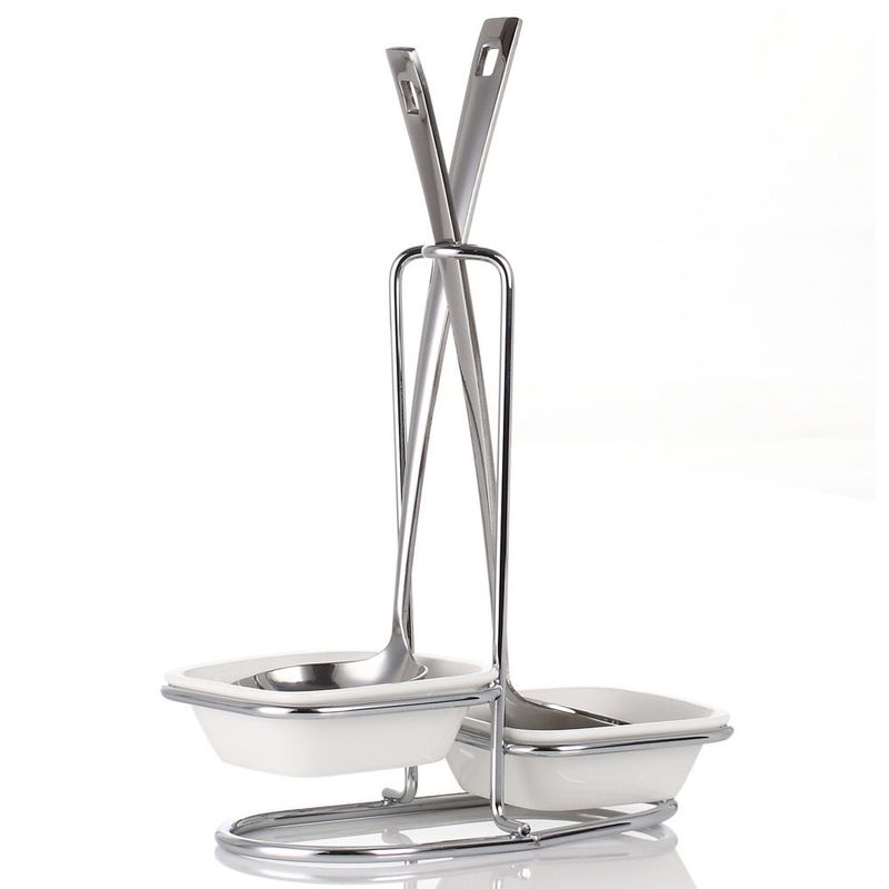 Restaurant Hot Pot Soup Ladle Shelf Stainless Steel Spoon Holder Colander Tableware Shelf Hotel Soup Ladle Rest