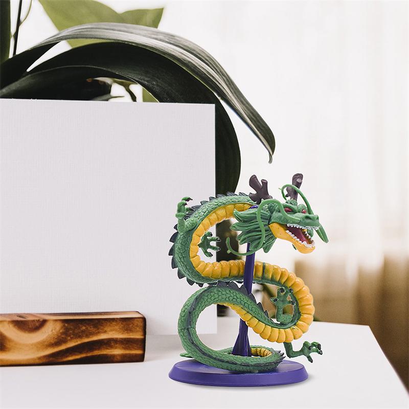 10CM Dragon Ball Z Azurový Drak Ručně Vyráběná Figurka DBZ Šenron Anime Kolekce Dekorace Model Panenky Stolní Ozdoba Narozeninové Dárky