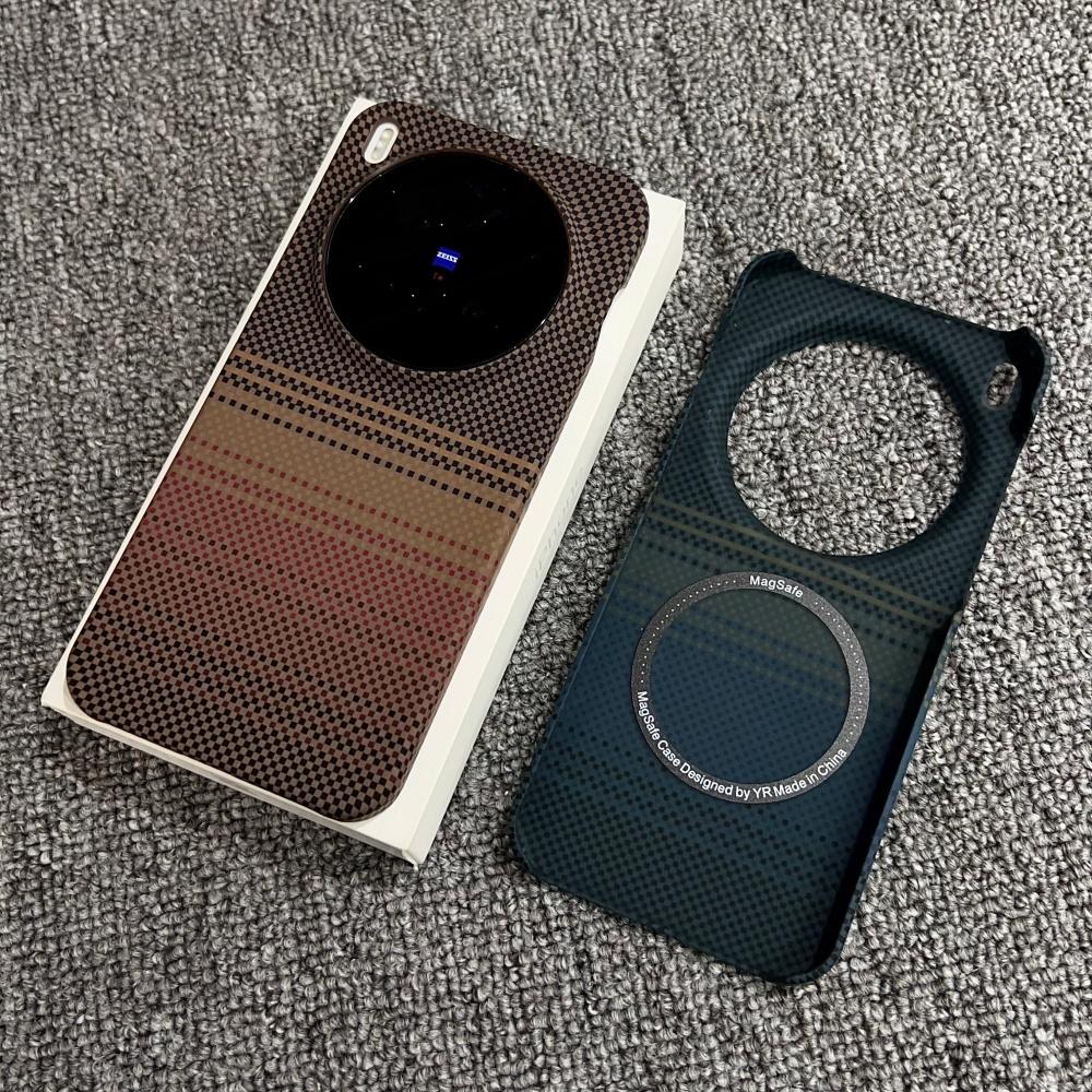 Rahmenlose Carbonfaser Kevlar PC Für Magsafe Magnetische Handyhülle Für VIVO X300 X200 Pro Mini Ultra Mode Kabelloses Lade Cover