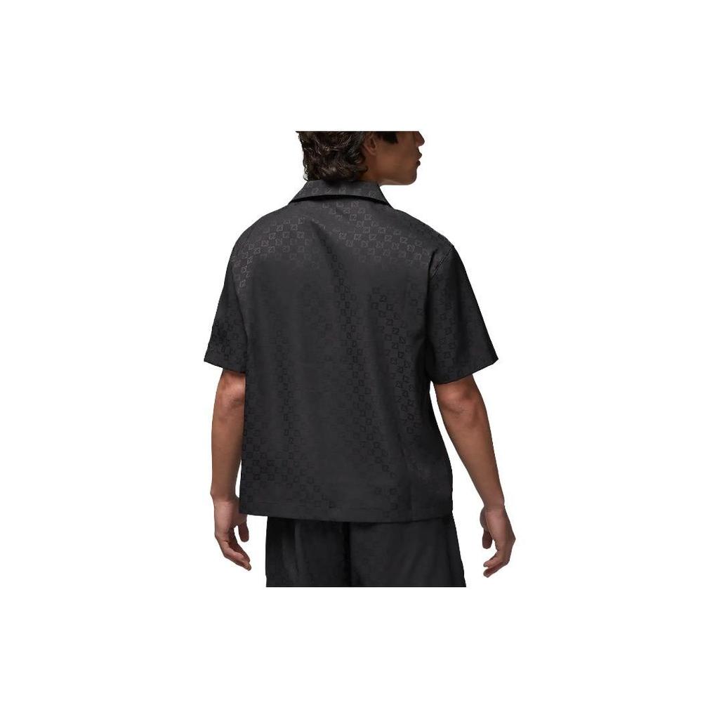 Jordan Solid Color Logo Button Polo Shirt Men Tops Black DX9682-010