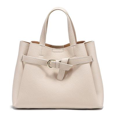 Zency Fashion Genuine Leather Top-handle Bag For Women Elegant OL Work Bag 2024