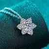 S925 Sterling Silver Moissanite Snowflake Pendant Necklace for Women - Cute Clavicle Chain