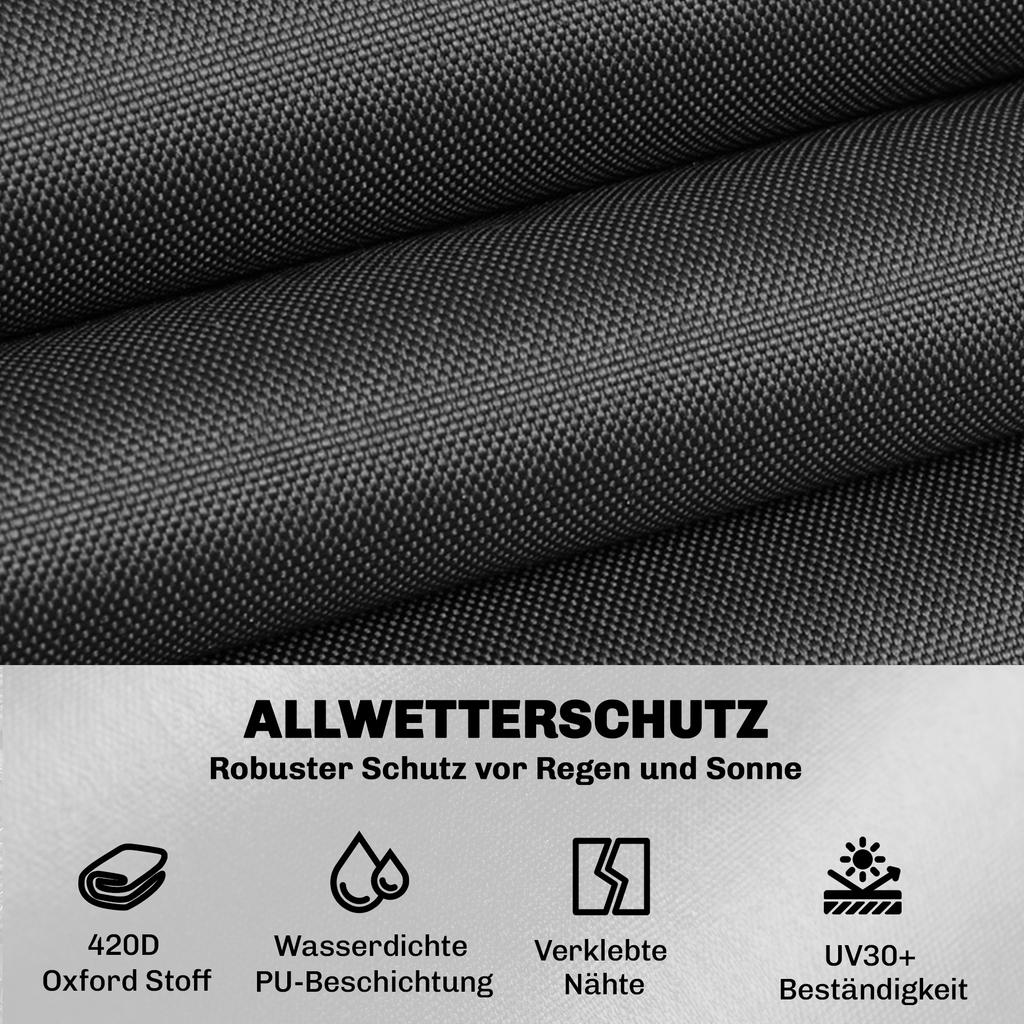 V-Shaped Patio Furniture Cover, Waterproof Outdoor V-Shaped Sectional Sofa Cover, Anti-UV with Air Vent, Black