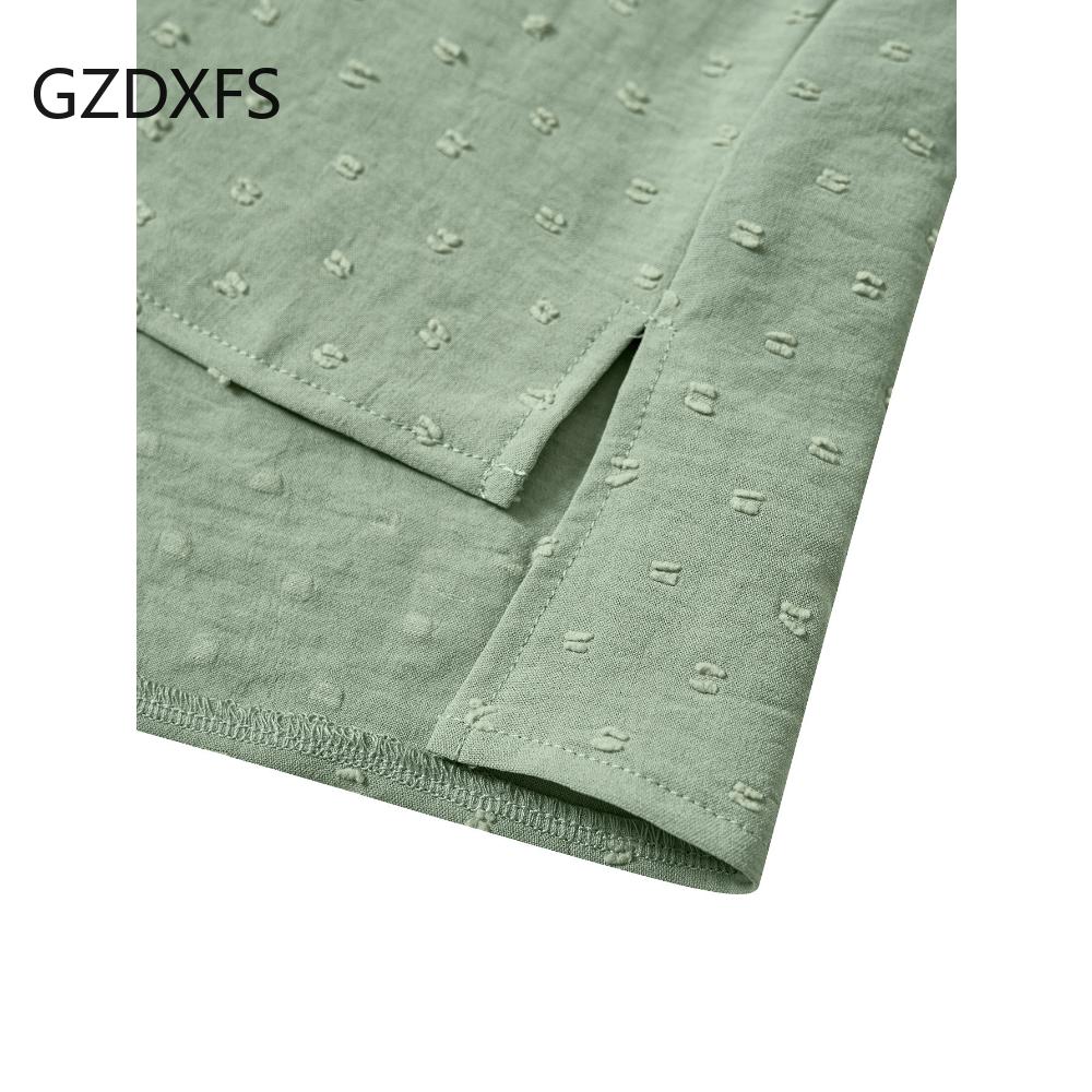 DX-Spring/Summer New Women's Fashion Solid Loose V-neck 3/4 Sleeve Top