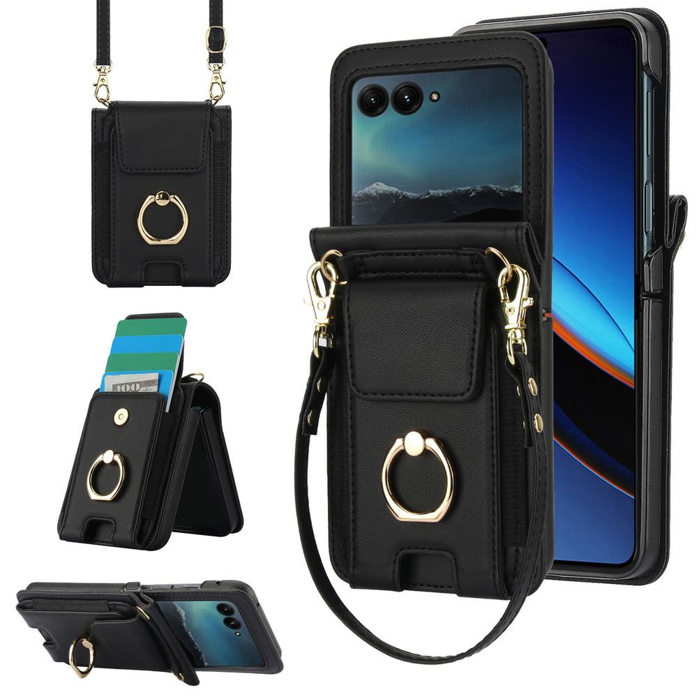 Elastyczny Uchwyt na Karty Portfel Pierścień Klamra Smycz Łańcuszek Etui Dla Motorola Razr60 Ultra Razr 60 50 Ultra 40 Moto Razr Pokrowiec
