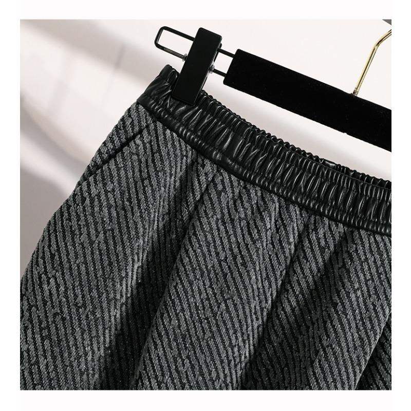 DIMANAF Plus Size Women Long Pants Loose Casual Elastic Waist Thick Lady Vintage Winter Autumn 2025 Bottoms