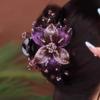 Elegante Fermaglio per Capelli a Forma di Squalo con Fiore Double-Sided Intrecciato a Mano in Filo Metallico Retrò