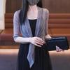 Cardigan in Pizzo a Rete Oro/Argento Estivo da Donna e Sciarpa Protezione Solare