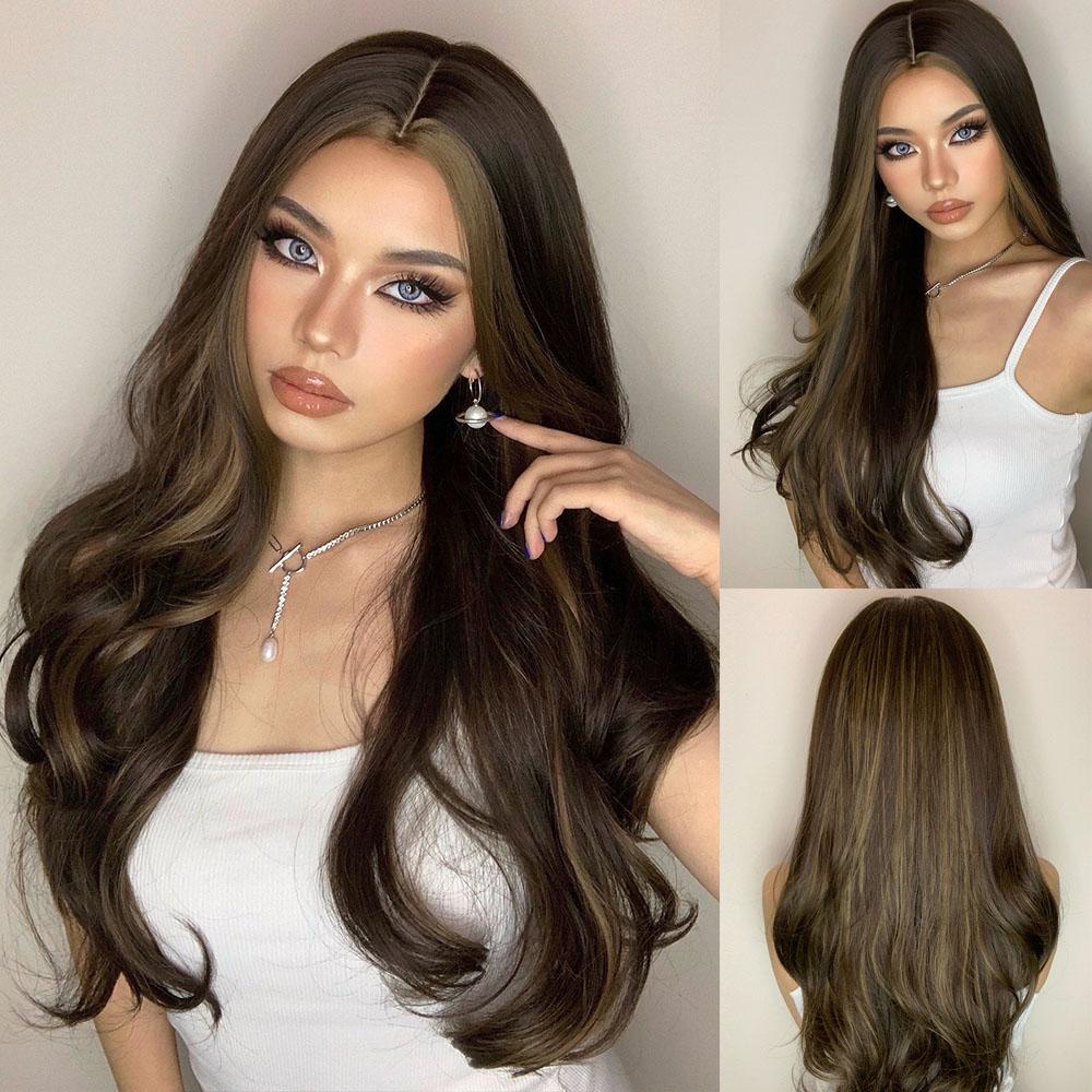 HENRY MARGU Long Dark Red Synthetic Wig Brown To Red Ombre Natural Hair Wig for Women Christmas Wig Cosplaysalon Heat Resistant