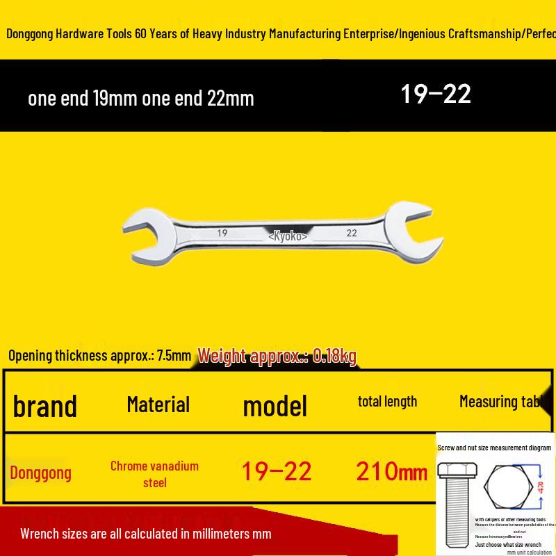 Donggong Professional Double-Ended Open-End Wrench and Crab Fork Pliers - National Standard Hardware Tools.