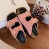 ~ Da Mimi cool slippers women wear high-end cowhide retro thick-soled slippers