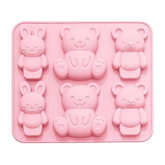 Baking Mold High Temperature Resistance Easy Demoulding Non-stick Reusable Food Grade Make Cakes Animal Bear Shape Chocolate Mold for Bakery