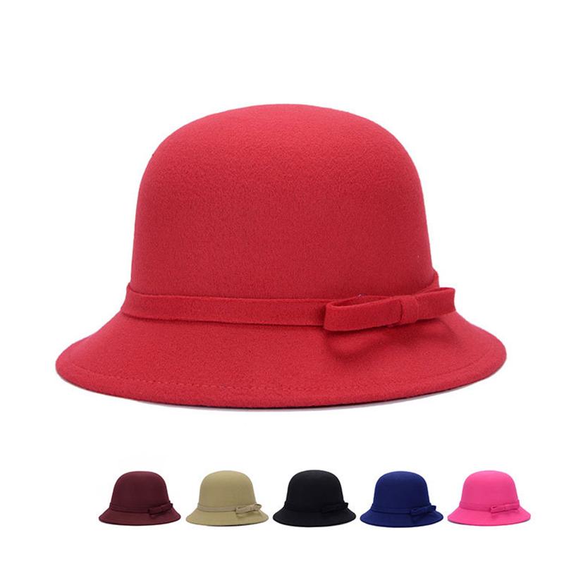 Retro Hiver Laine Feutre Seau Casquette 