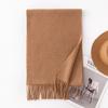 Imitation Cashmere Scarf with Wool Tassel Scarf for Men and Women Versatile Solid Color Fashion Commuting Warm Scarf Shawl