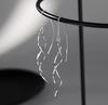 SLUYNZ 925 Sterling Silver Curve Threader Earrings Chain for Women Teens Girls Dangle Wave Earrings Tassel
