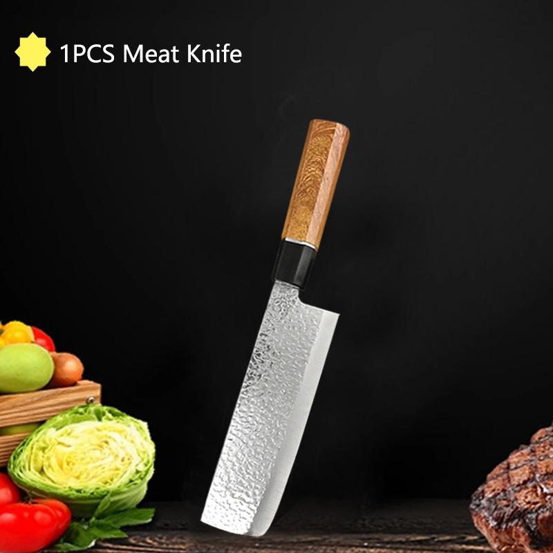 WXCOO Japanese Kitchen Knife Bread Cutter Fruit Vegetable Utility Knife Stainless Steel Forged Boning Butcher Knife Accessories