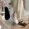 Women's Korean Style Furry Mary Jane Moccasins - Velvet-Lined Flats for Autumn and Winter