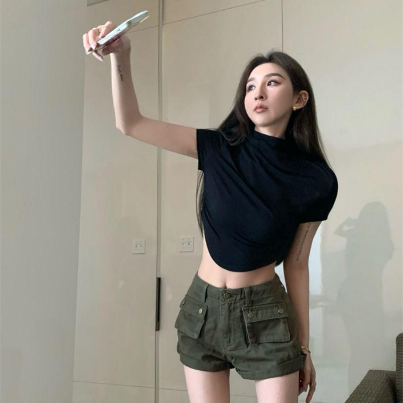 

Slimming High-Waist Cropped Summer T-Shirt for Women: Sweet, Spicy & Pure Desire Style 3XL (130-140 lbs recommended) білий