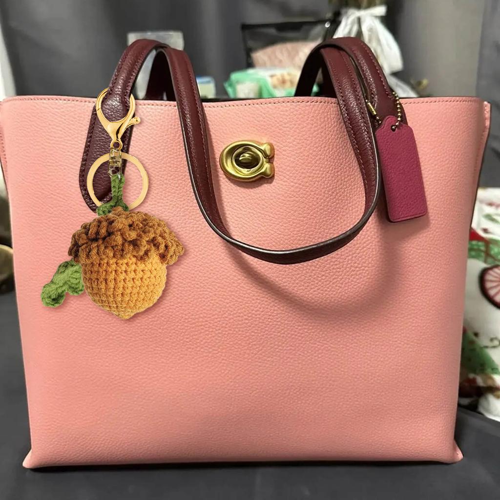 Handcrafted Crocheted Acorn Pendant Exquisite Craftsmanship and Natural Beauty Hangings Decoration for Bags Backpacks