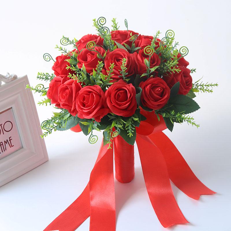 Korean Style Bridal Bouquet for Weddings - Artificial Flower Ball for Bridesmaids & Photo Props