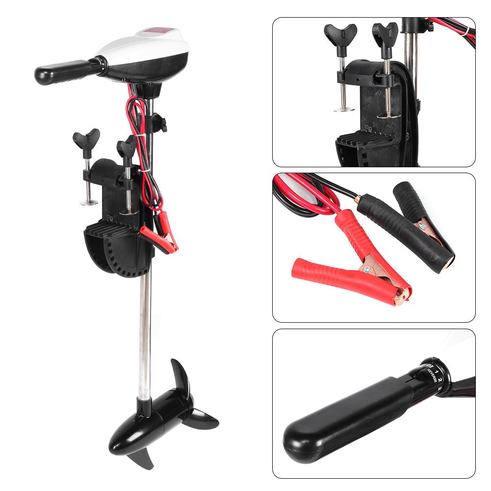 Motor electric de trolling 12V 28lbs cu perii, cu angrenaje multiple și suport electric, cu elice pentru barcă pneumatică