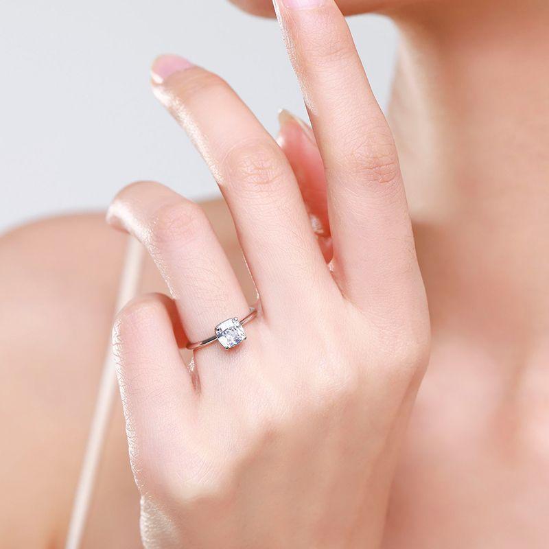 Tancise Classic 925 Sterling Silver  Zircon Ring Ladies Jewelry Wedding Promise Party Gift