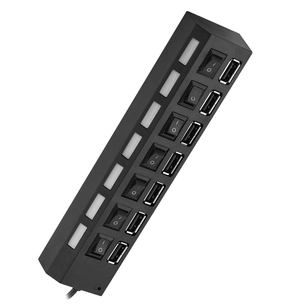 480 Mbit/s 7-Port USB-Hub Konfliktfrei Plug & Play 7-Port USB 2.0 Hub für Maus Drucker Scanner