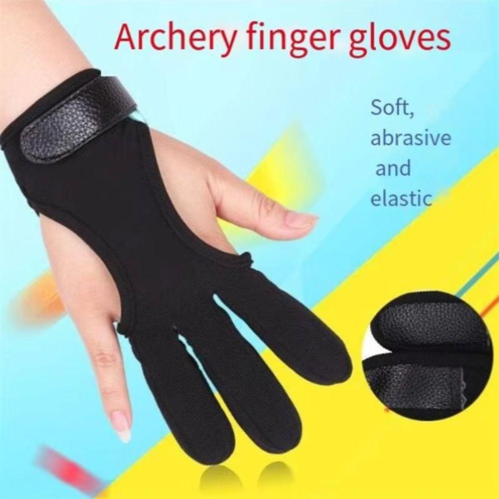 Non-Slip Recurve Bow Gloves Leather Fingertip Shooting Hand Guard  Teenagers Use