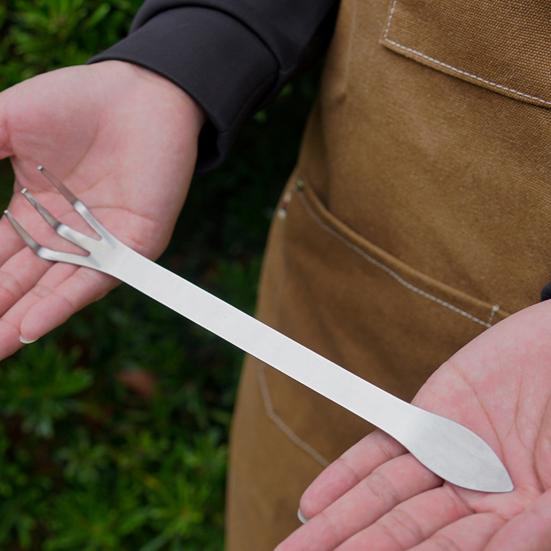 2 Pcs Bonsai Tree Root Rake 3-Prong Stainless Steel Hand Rake Home Gardening Mini Rake for Loosening Soil Potted Plants