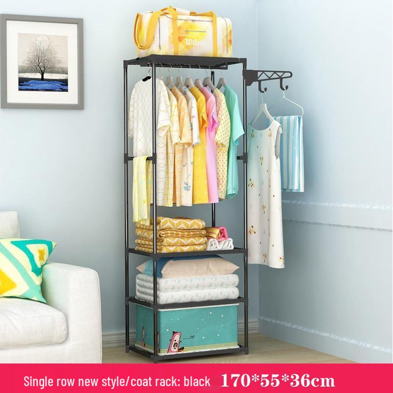 Multifunctional Metal Coat Rack - Bold Floor-Standing Design for Bedroom Use