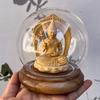Cypress Wood Sakyamuni Buddha, Guanyin Bodhisattva, Vairocana Buddha, Guan Yu, and The God of Wealth Decor