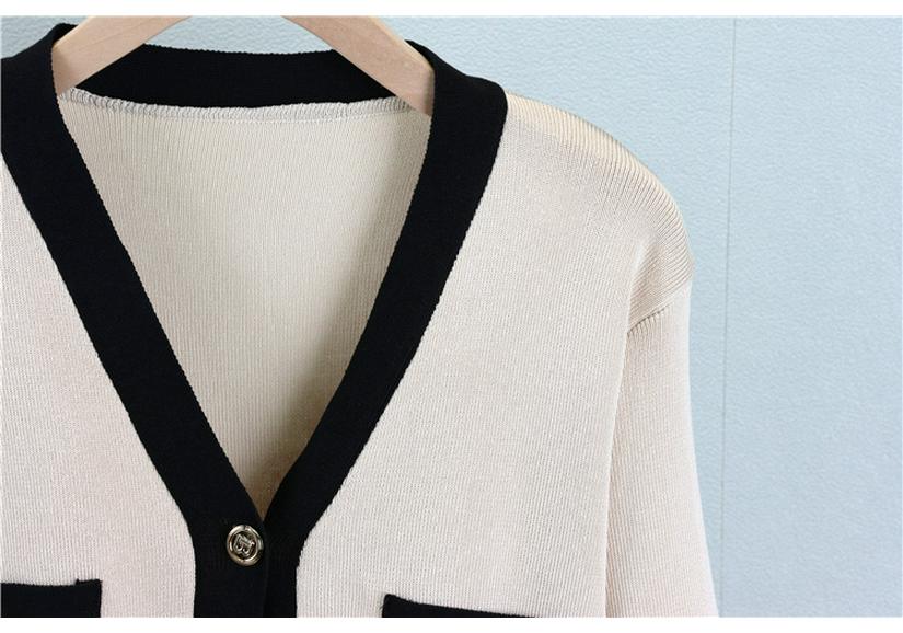 Women's Korean V-Neck Knit Set: Autumn Slim Cardigan & Wide-Leg Pants (Age-Reducing Two-Piece)