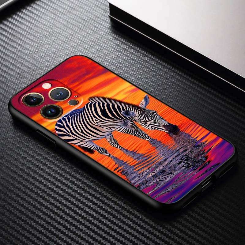 Cartoon Anime Animals Phone Case For Apple iPhone 17 16 16E 15 14 13 12 11 Pro Max Plus Black Soft Silicone