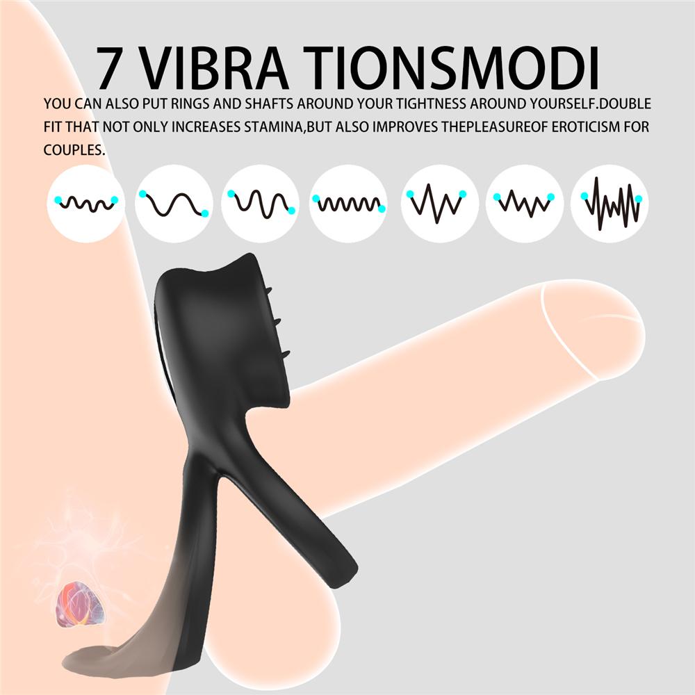 Dual Vibrating Cock Ring Dick Penis Ring Cockring Delayed Ejaculation Adult Sex Toys For Men Cunnilingus Back Court Massager