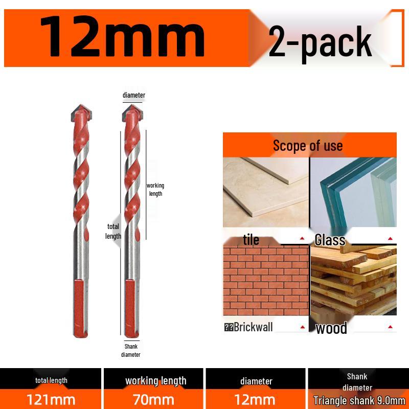 6mm Alloy Triangle Drill Bit for Concrete, Glass, and Cement