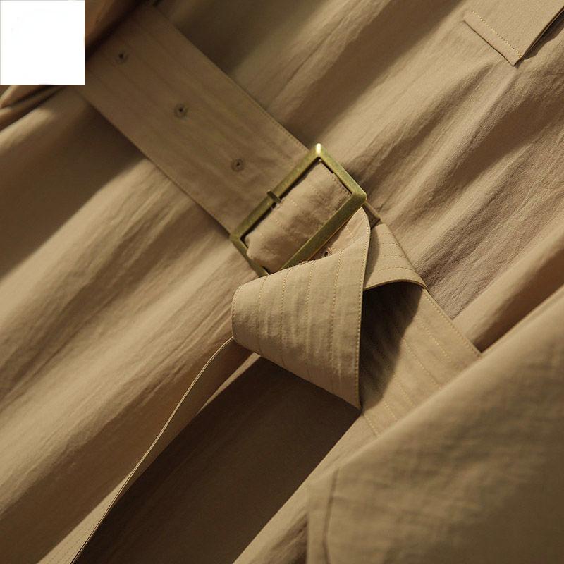 Fashionable and Elegant Solid-color Dress with Lapel Collar and Waistband for Women