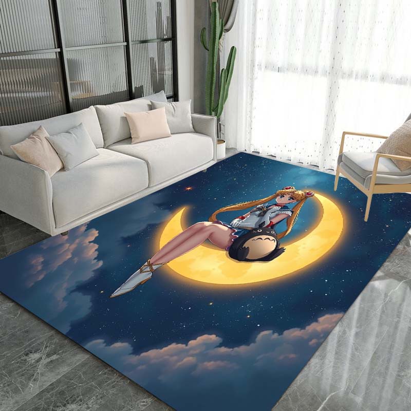 Schöne Kriegerin Sailor Moon 3D Teppich, Geeignet für Wohnzimmer, Schlafzimmer und andere Heimdekoration, Rutschfeste Fußmatte und Geschenkwahl.