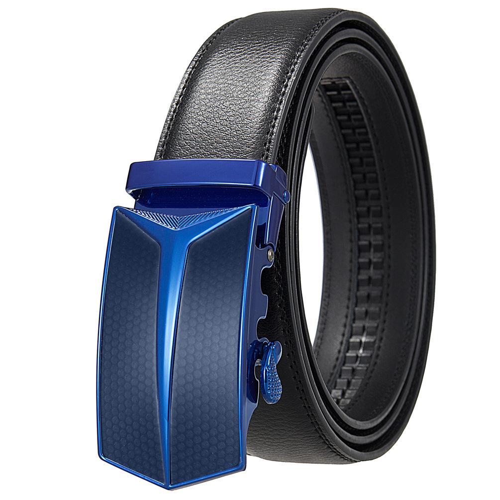 Men'S Belt, Automatic Buckle Cowhide Belt Casual Business Ly36-1314-1