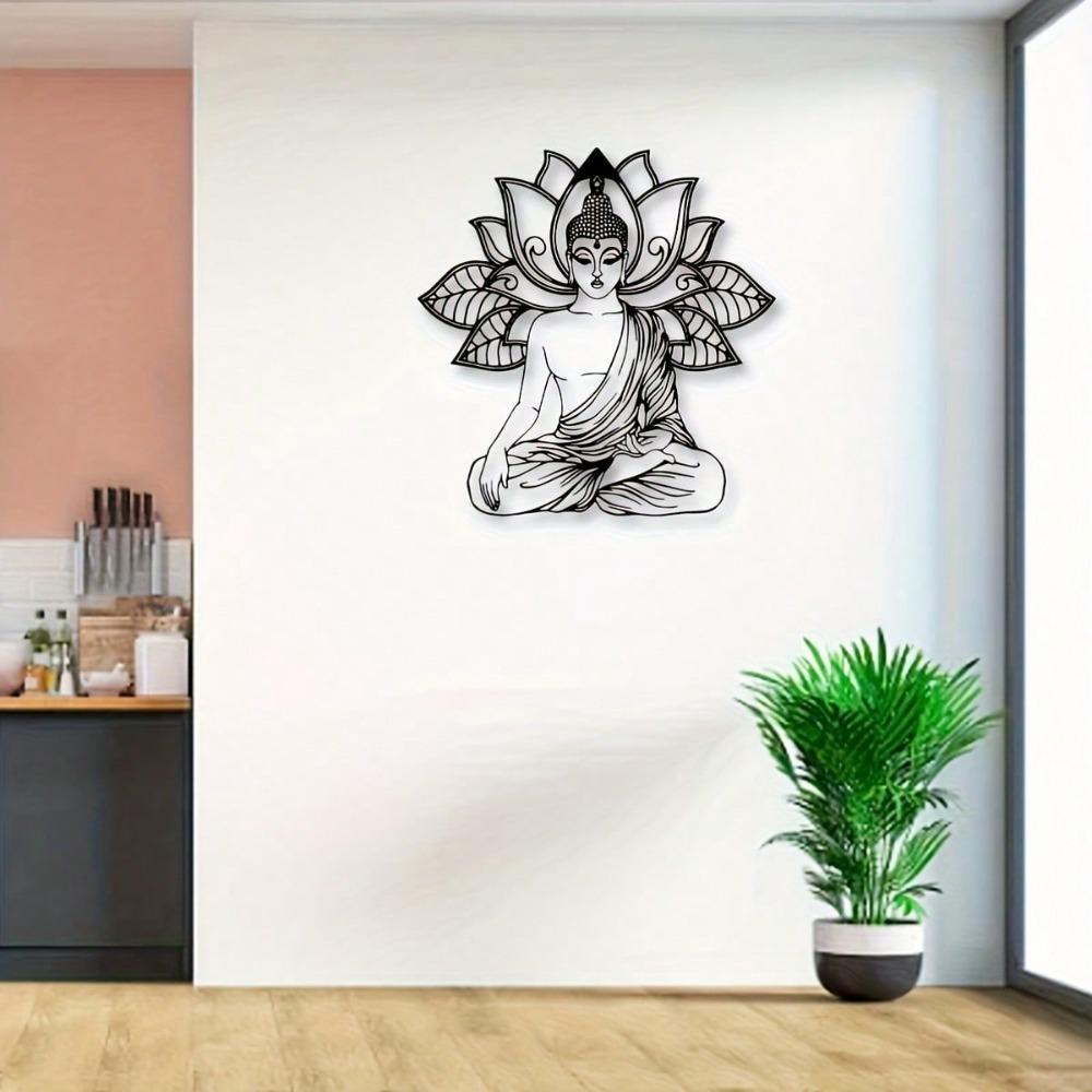 Yoga Meditation Lotus Metal Wall Art for Living Room Bedroom Balcony