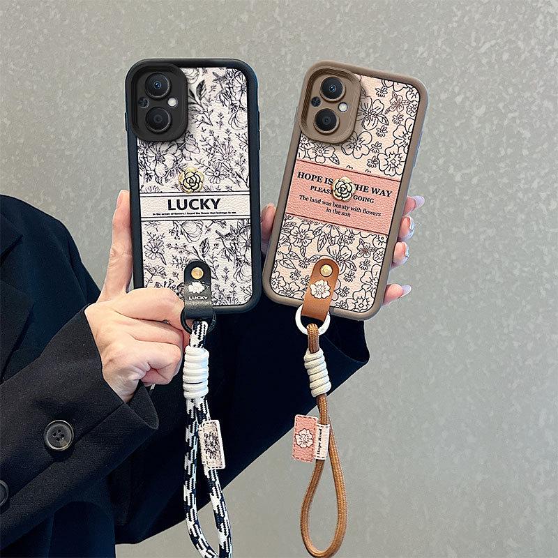 Floral Hand Strap Phone Case for OPPO Models: A58, A40, A96, A17K, A3 PRO, A80