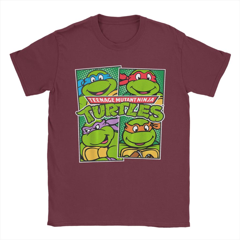 Mens TShirt Ninja Turtles Paneled Characters Vintage Pure Cotton Tee Shirt Short Sleeve T Shirts Crew Neck Clothes Gift Idea
