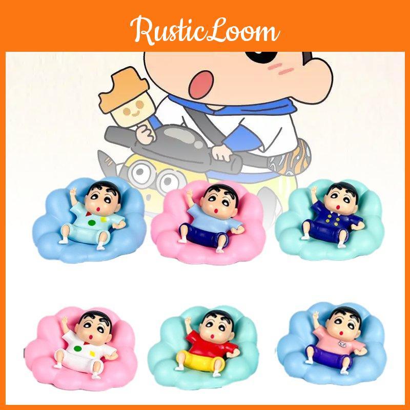 6pcs Cloud Pajamas Crayon Shin Chan Toy Doll Pvc Model Desktop Decor Gifts Xmas