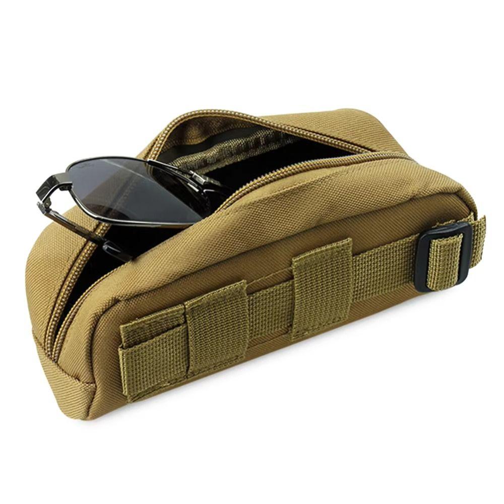 Large Capacity Zipper Sunglasses Bag Waist Hanging Eyeglasses Case Bag Outdoor