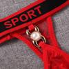 Sexy Floral Lace Mini Thong Men Sissy Lingerie See Through Bugle Pouch G-String Exotic Breathable Crossdress Rhinestone Undies