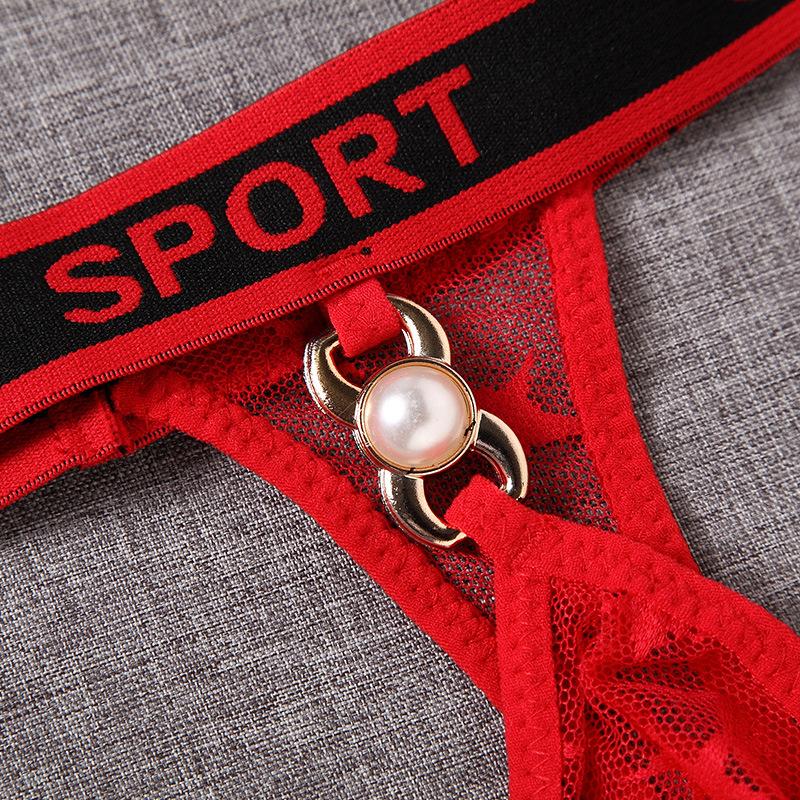 Sexy Floral Lace Mini Thong Men Sissy Lingerie See Through Bugle Pouch G-String Exotic Breathable Crossdress Rhinestone Undies