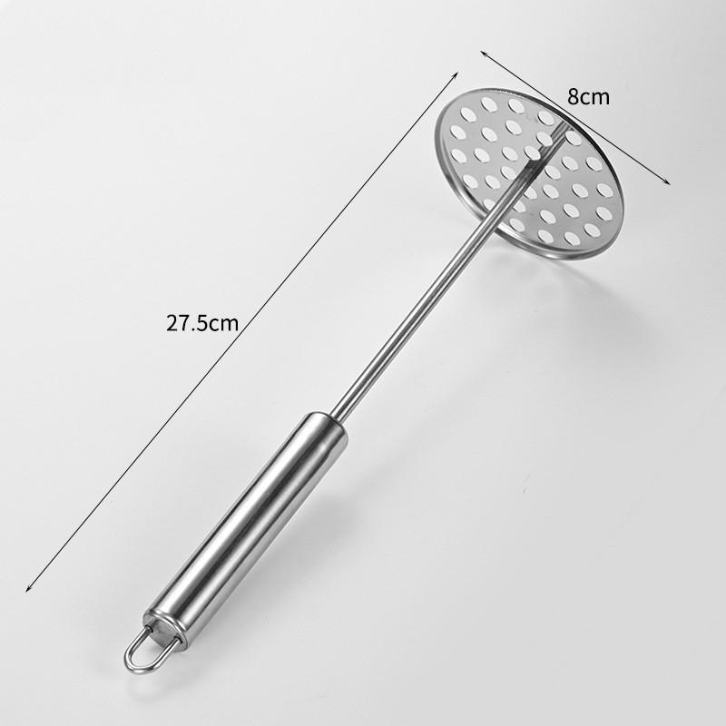 Stainless Steel Potato Masher With Round And Square Openings For Home Kitchen Use
